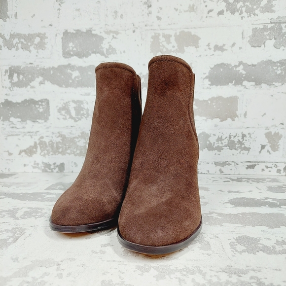 NEW Splendid Women's Marika Block Heel Suede Booties In Brown K400 - Picture 2 of 12